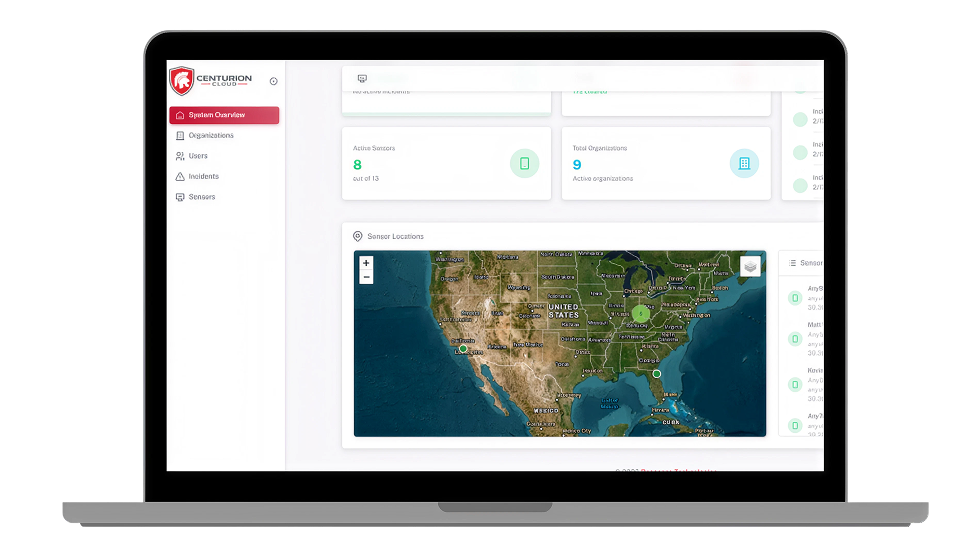 Centurion Cloud dashboard